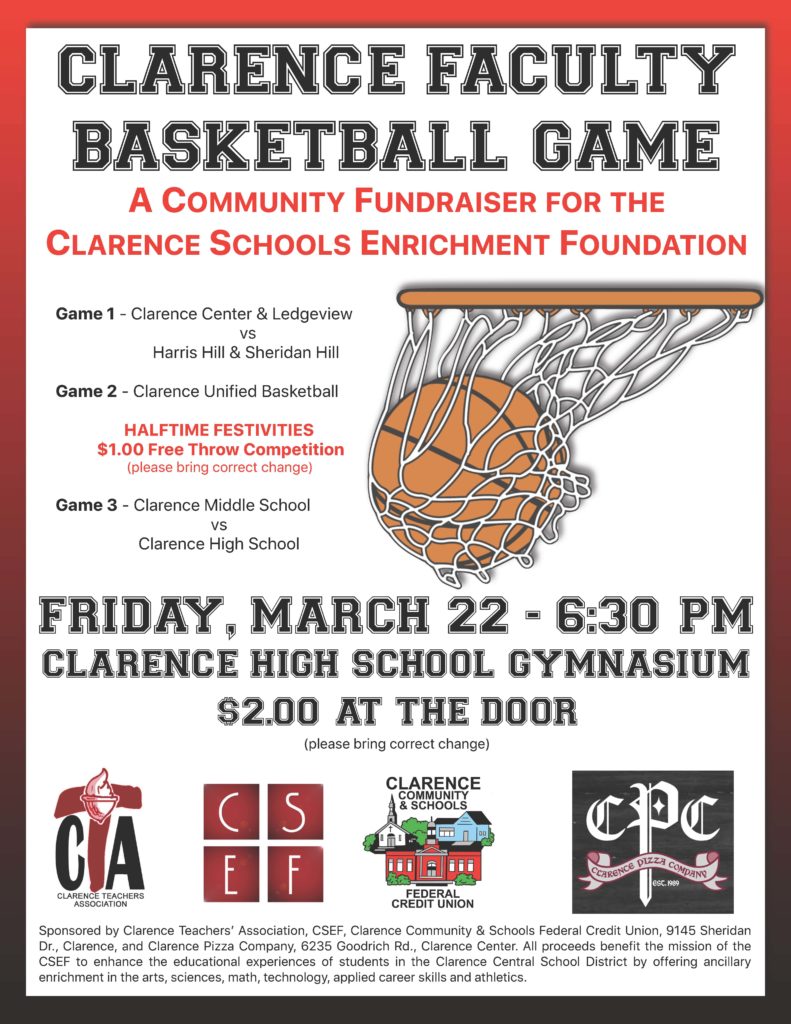 Clarence Faculty Basketball Game Clarence Schools Enrichment Foundation